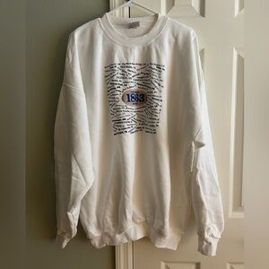 Hanes White Graphic Crewneck Sweater